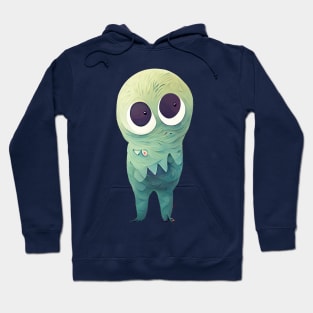 Cute Green Googly-Eyed Monster Hoodie